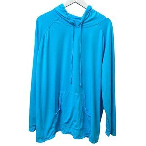 UVSKINZ Hoodie Plus Size 4XL Turquoise Blue Beach Sports Sun Coverup